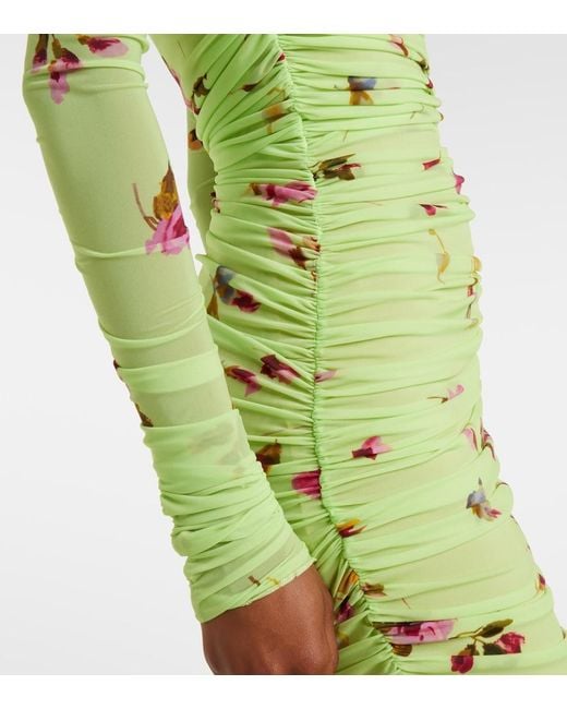 Blumarine Green Floral Jersey Maxi Dress