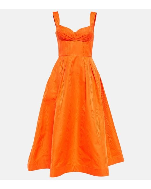 Rebecca Vallance Orange Carmelita A-line Midi Dress