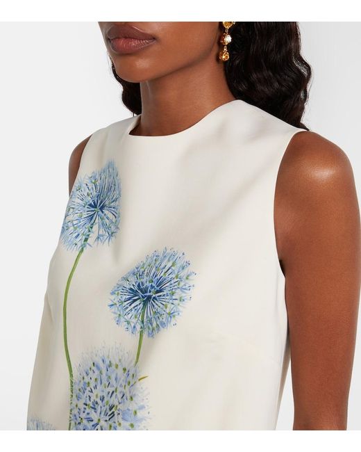Oscar de la Renta White Allium Wool-Blend Minidress