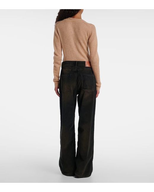 Jeans A Gamba Larga A Vita Media di Acne in Black