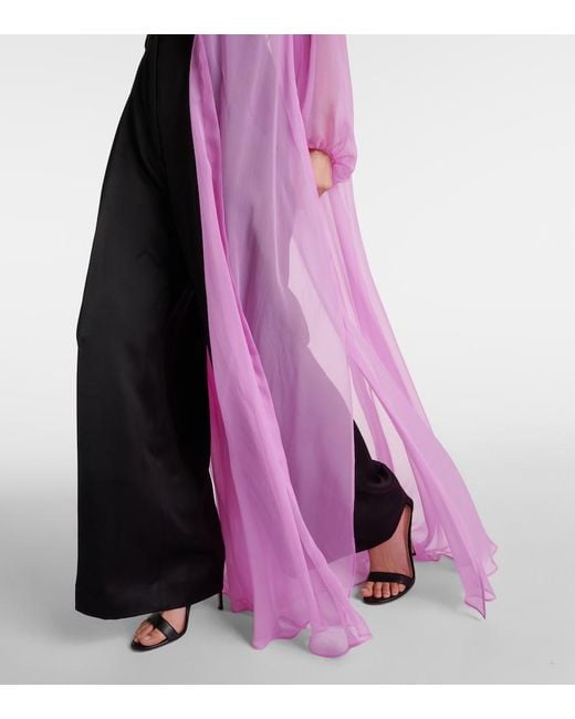 Max Mara Pink Medicea Silk Chiffon Robe