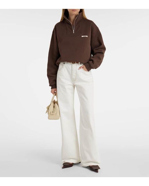 Jeans A Gamba Larga Wide De-Nimes di Jacquemus in White