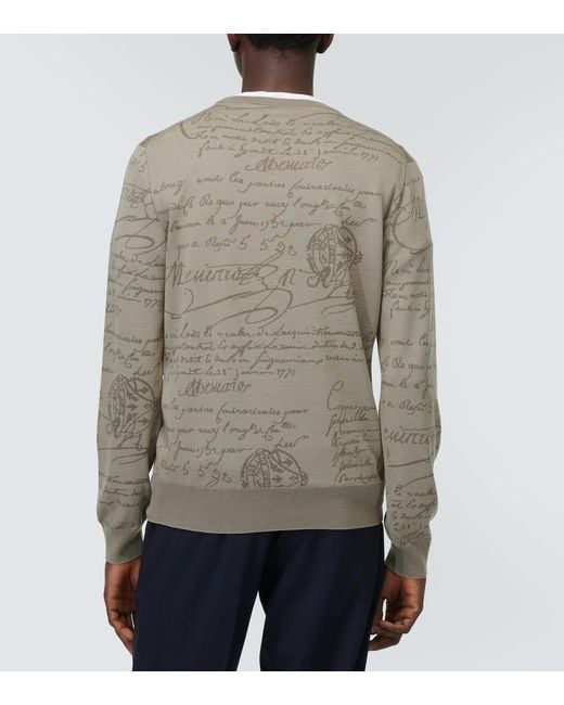 Pullover in lana Scritto di Berluti in Gray da Uomo