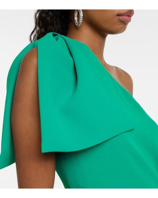 Elie Saab Green Draped One-Shoulder Gown