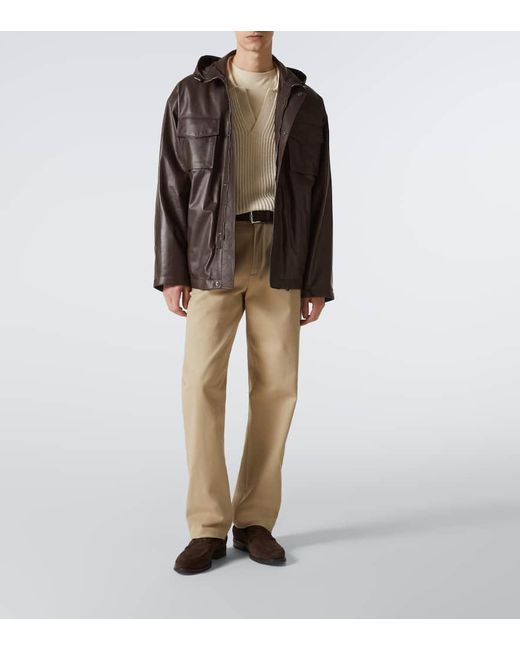 Tod's Brown Leather Jacket for men