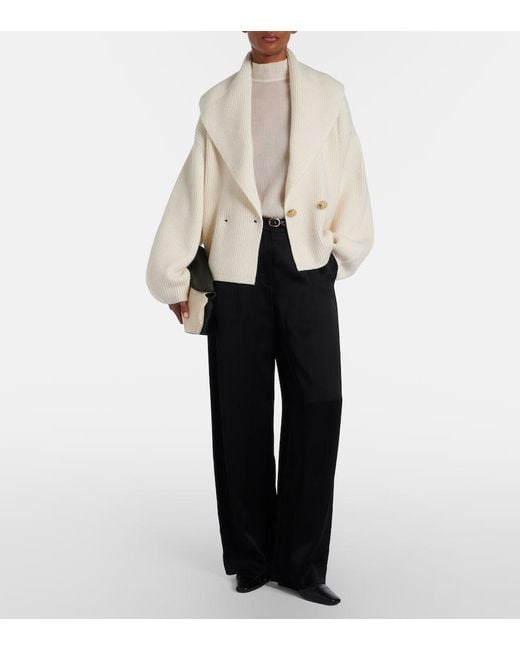 Totême Natural Ribbed-Knit Wool-Blend Cardigan