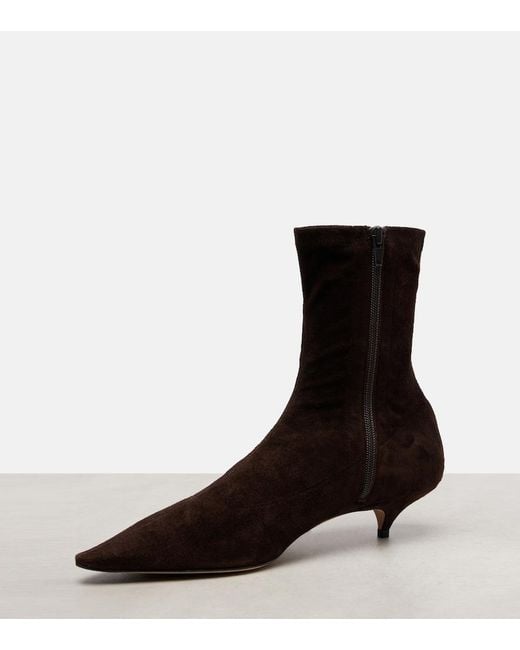 The Row Brown Liisa 40 Suede Ankle Boots