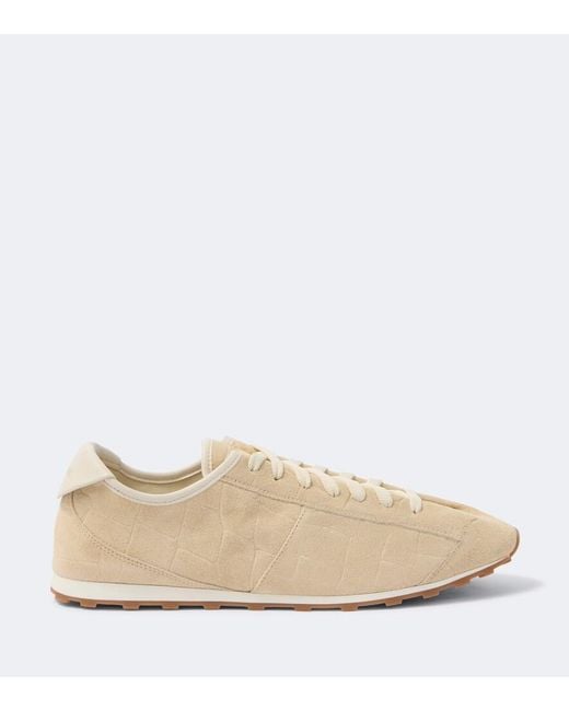 Jacquemus Natural Tennis Croc-Effect Suede Sneakers for men