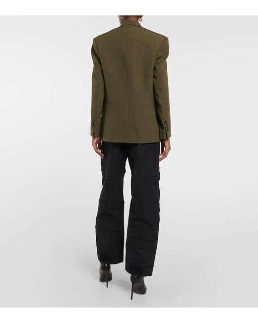 Wardrobe NYC Green Double-breasted Virgin Wool Blazer