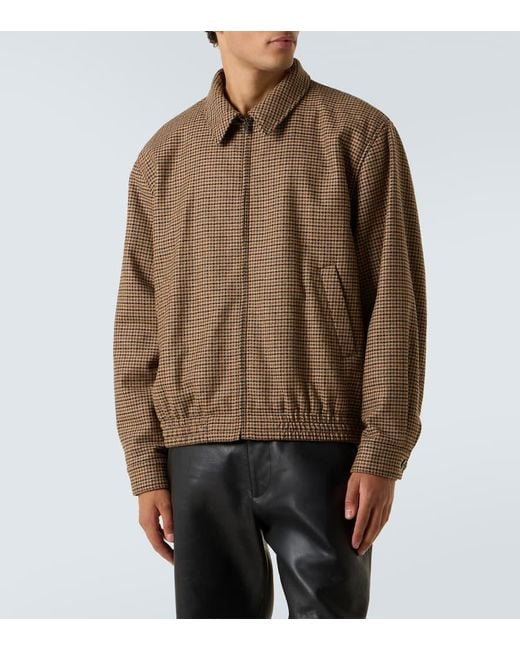 Saint Laurent Brown Houndstooth Blouson for men