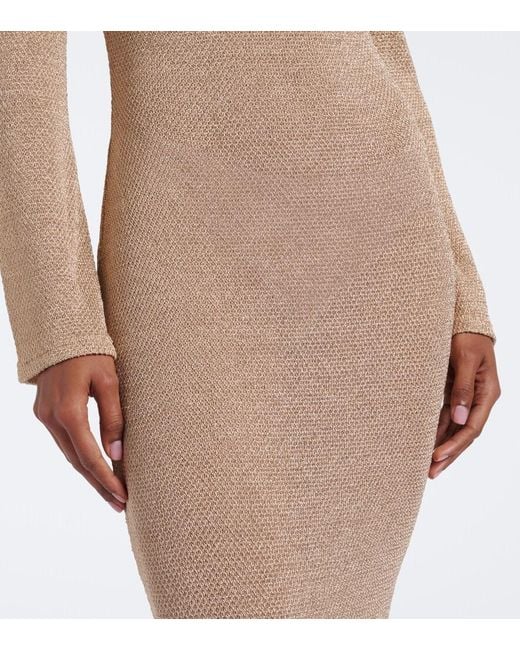 Alexandra Miro Natural Dorian Knitted Maxi Dress