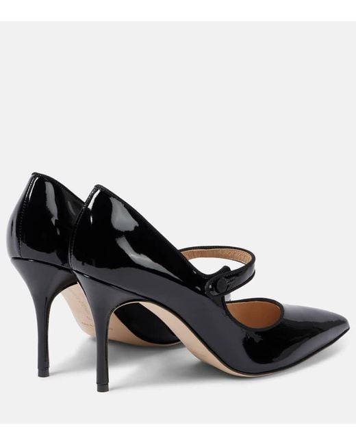 Manolo Blahnik Black Campari 90 Patent Leather Pumps