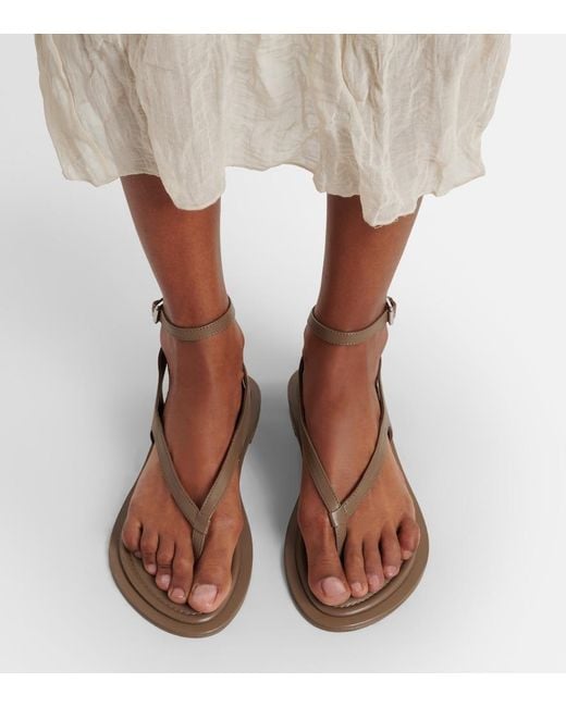 A.Emery Brown Sabine Leather Thong Sandals