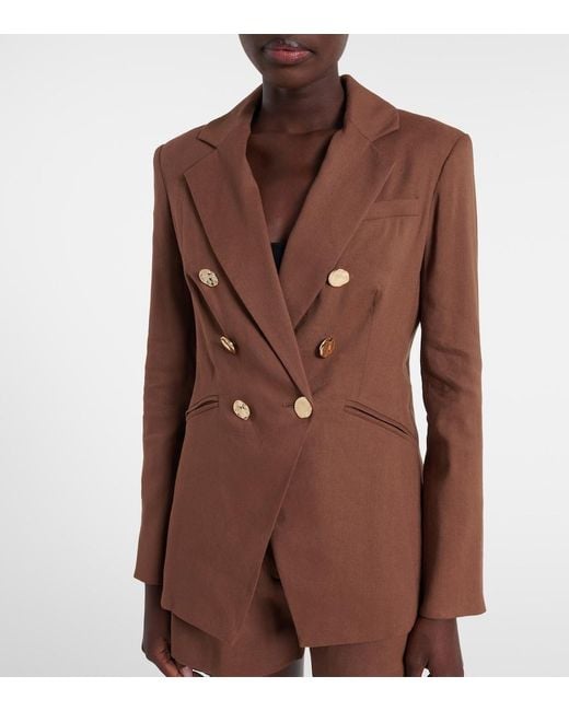 Veronica Beard Brown Elle Dickey Linen-Blend Blazer