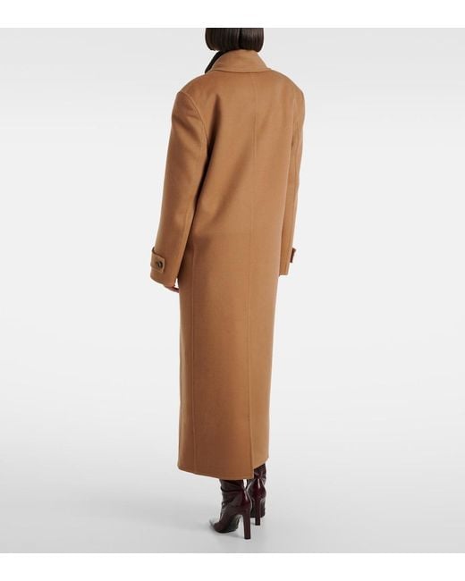 Saint Laurent Brown Cashmere And Wool Coat