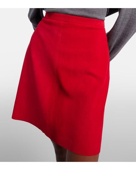 Stouls Red Lucie 22 Suede Miniskirt