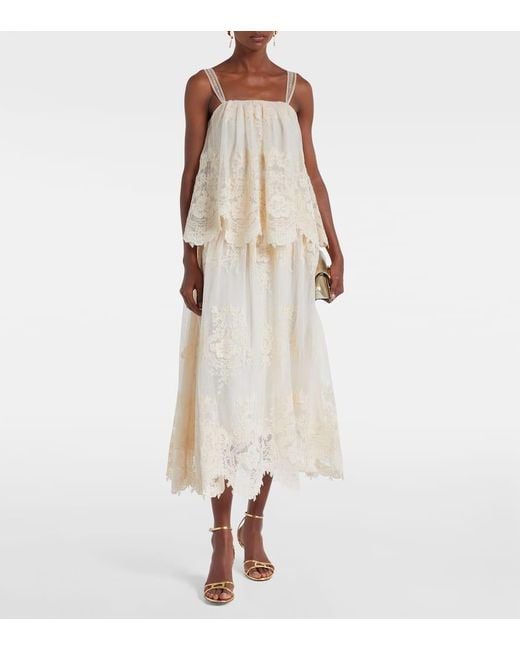 Zimmermann Natural Midikleid Hypnotic Aus Spitze