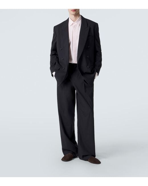 The Row Blue Thom Wool Wide-Leg Pants for men