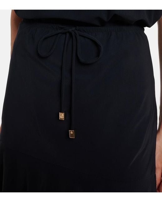 Dorothee Schumacher Black Modern Flow Tiered Midi Skirt