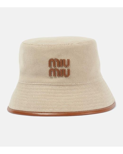 Miu Miu Natural Hut Aus Canvas