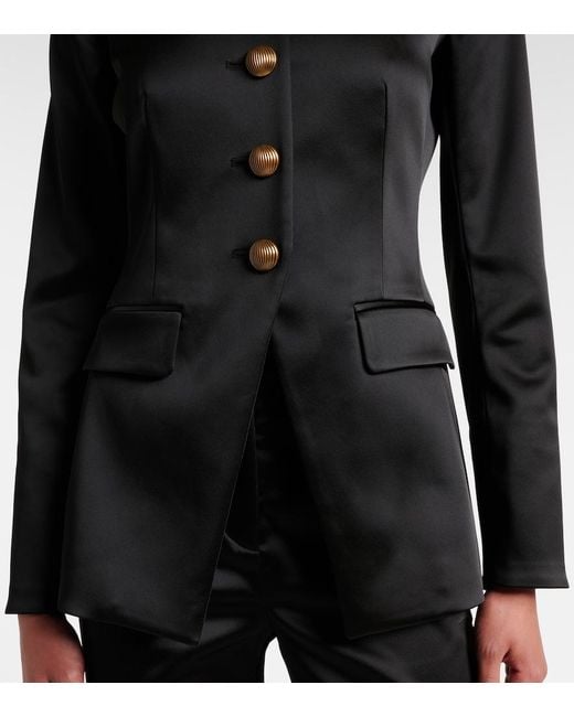 Veronica Beard Black Cynthia Satin Blazer