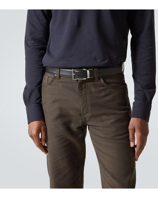 Zegna Black Leather Belt for men