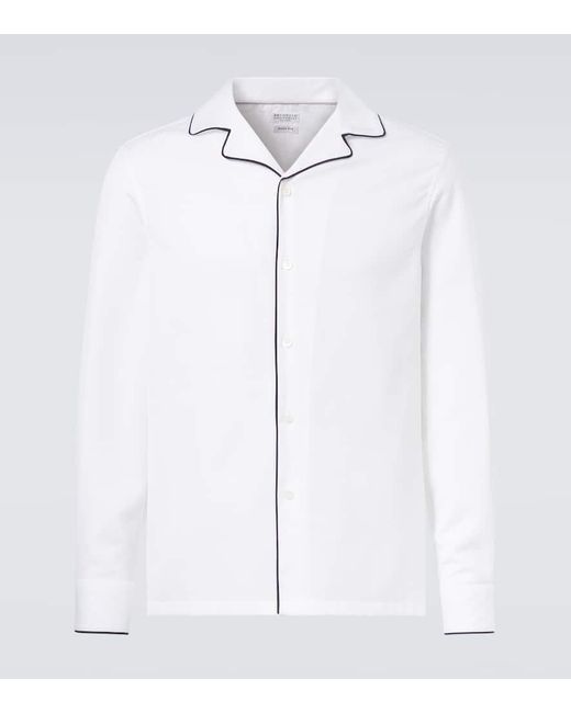 Brunello Cucinelli Hemd Aus Baumwolle in White für Herren