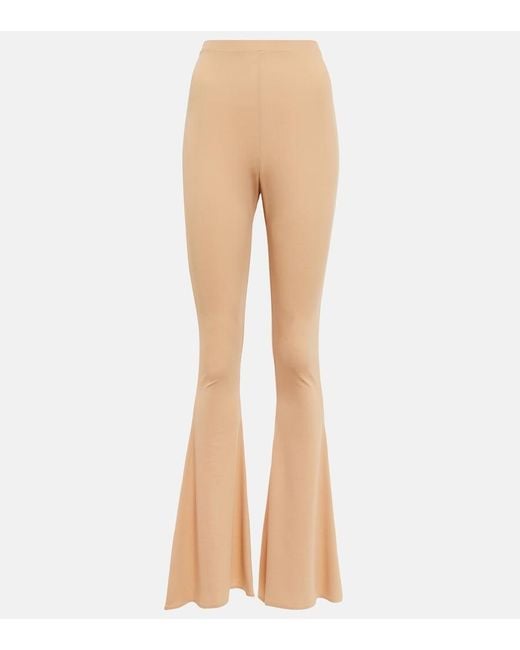 Magda Butrym Natural High-Rise Jersey Flared Pants