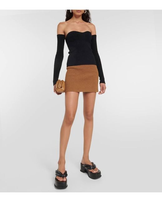 Wardrobe NYC Black Ribbed-Knit Cotton-Blend Top