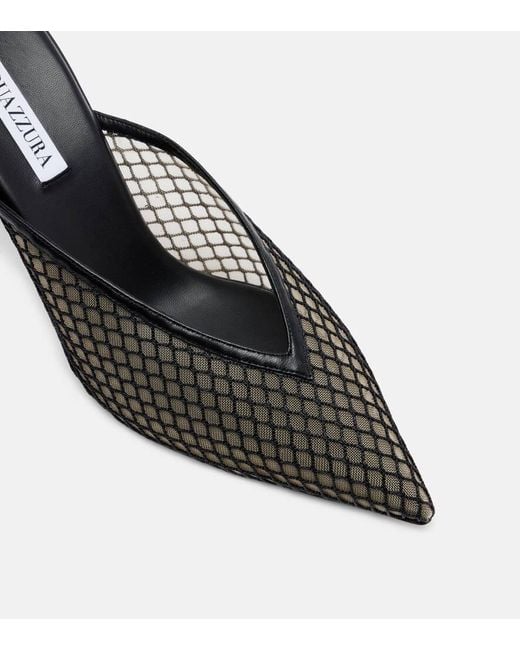 Mules Bisous 85 di Aquazzura in Black