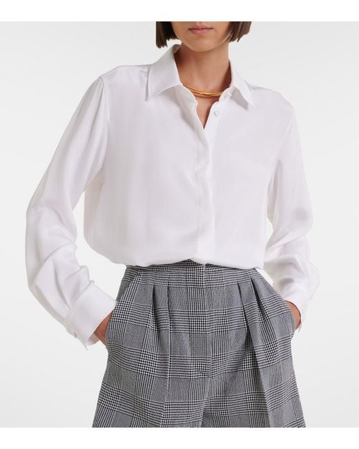 Max Mara White Silk Crepe De Chine Shirt