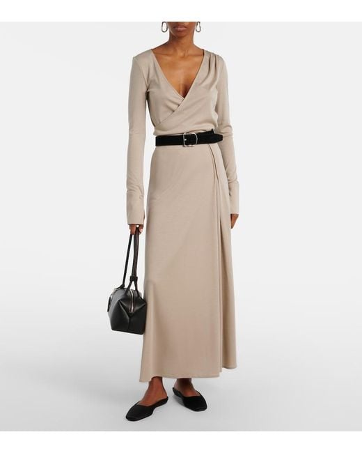 Max Mara Natural Stilla Virgin Wool Maxi Skirt