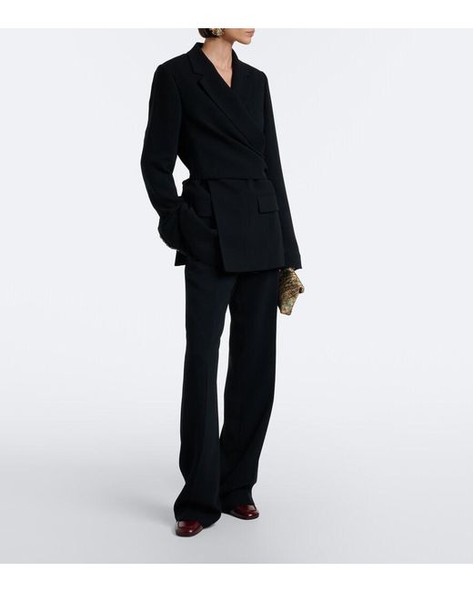 Pantalones Anchos Con Cinturon Dries Van Noten de color Black