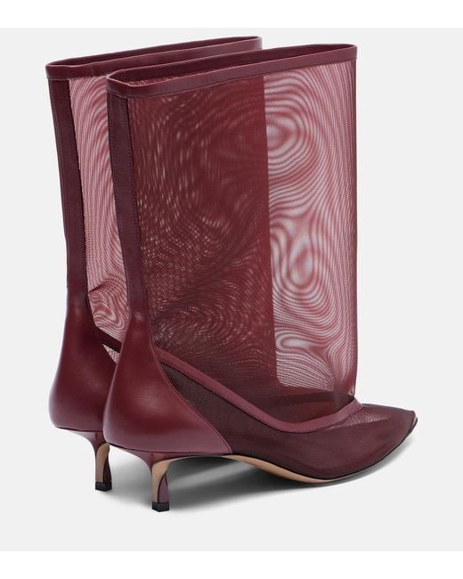 Jacquemus Purple Tourni Mesh Ankle Boots
