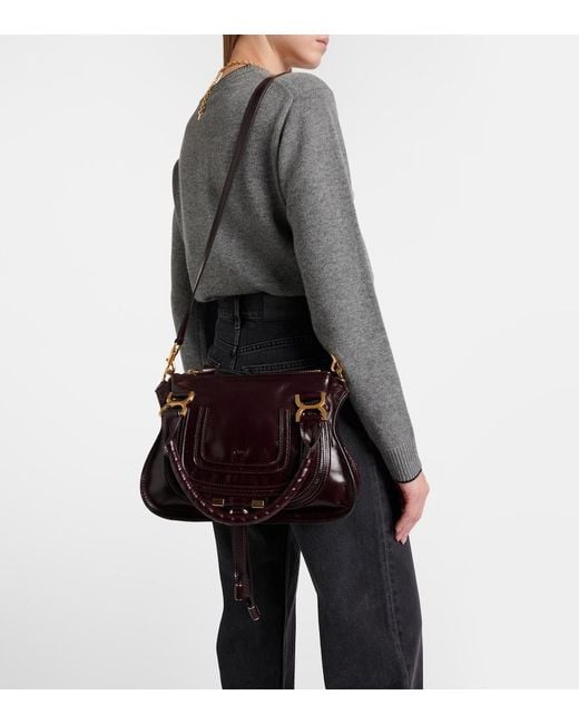 Chloé Black Marcie Small Leather Shoulder Bag