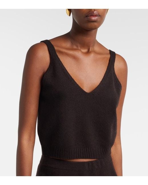 Lisa Yang Black Violia Cashmere Crop Top