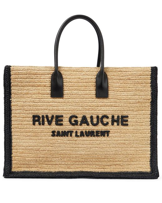 Saint Laurent Rive Gauche Tote Bag Neutrals in Fabric with Gold-tone - US