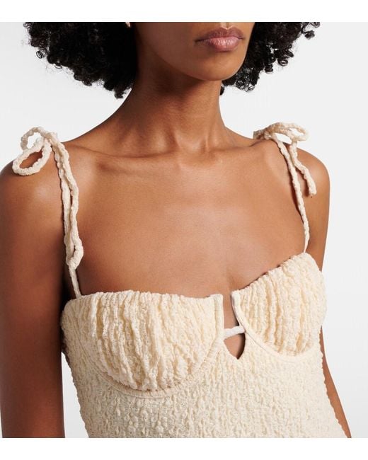 Montce White Petal Midi Dress