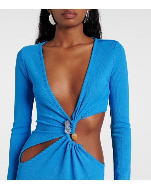 Christopher Esber Blue Cavern Stone Maxi Dress