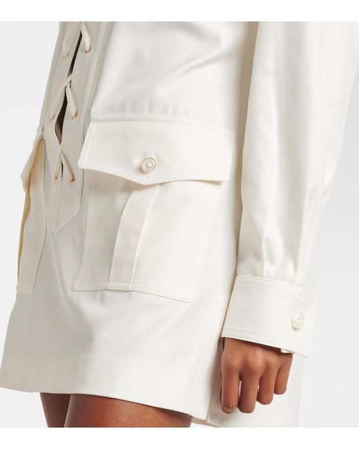 Tom Ford White Cotton And Silk Minidress