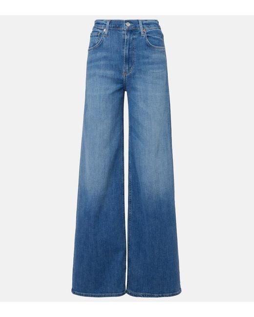 Citizens of Humanity Blue Lyra Long High-Rise Wide-Leg Jeans
