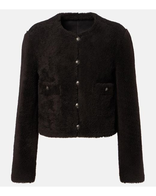 Dorothee Schumacher Black Soft Touch Cropped Reversible Leather Jacket