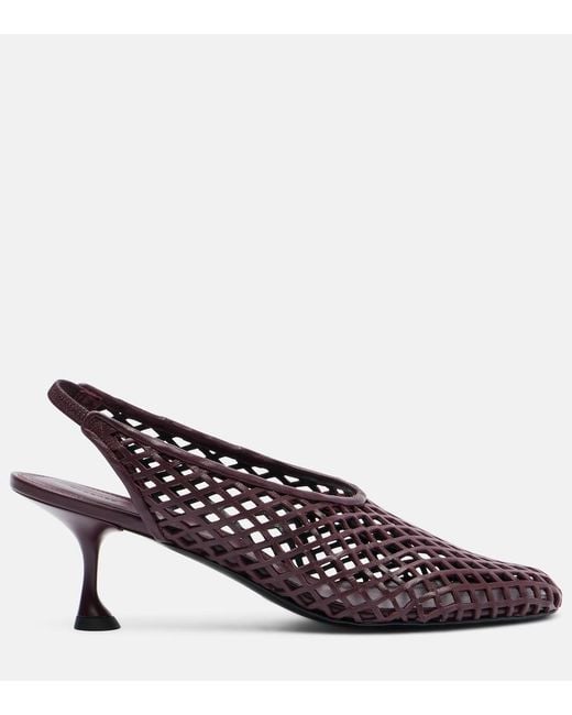 Proenza Schouler Purple Tee 60 Perforated Leather Slingback Pumps