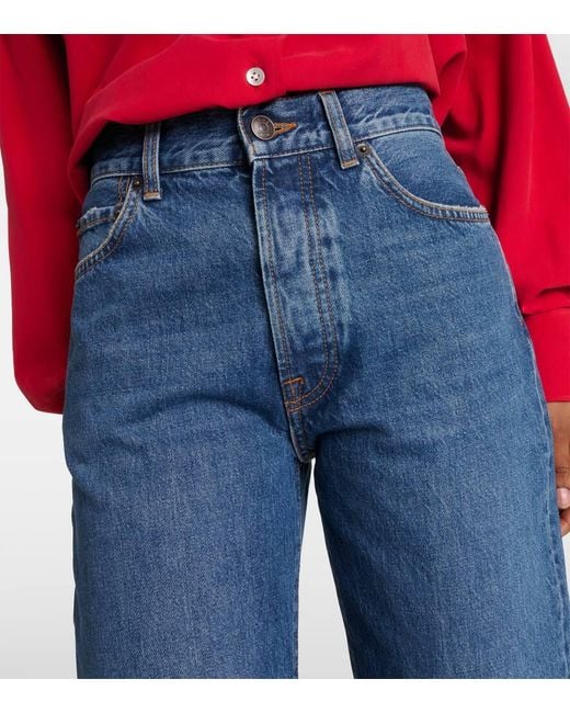 Jean Droit Lesley A Taille Mi-Haute The Row en coloris Blue