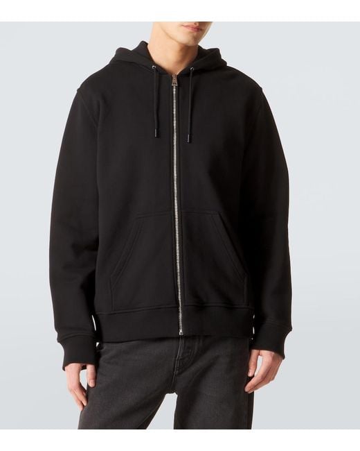 Givenchy Black Logo Cotton Fleece Zip-Up Hoodie for men