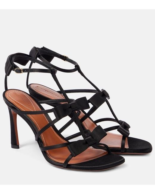 Zimmermann Black Tux 85 Bow-Detail Satin Sandals