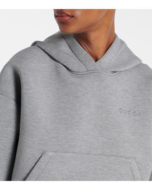 Sudadera Con Capucha De Jersey Con Logo Gucci de color Gray