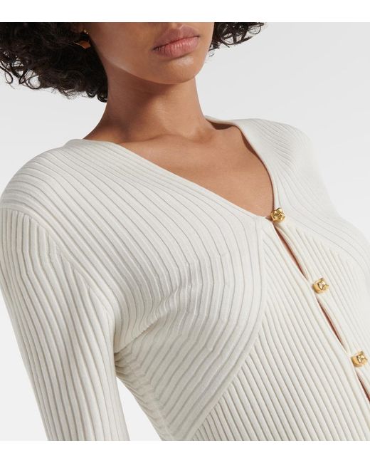 Chloé White Wool-Blend Cardigan