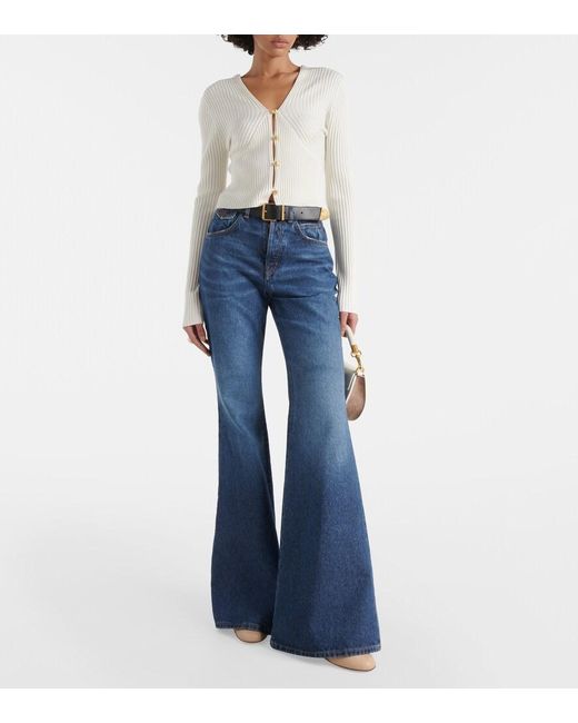 Chloé White Wool-Blend Cardigan