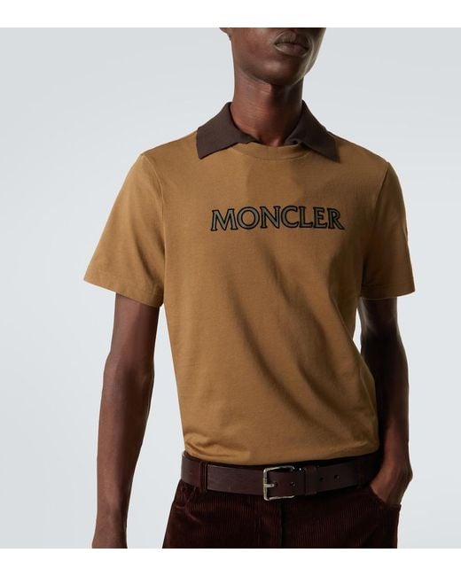 Moncler Brown Logo Cotton Jersey T-Shirt for men